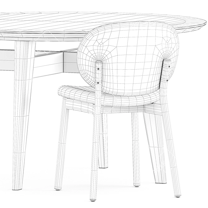 Modern Elegance: Ines Chairs, Abrey Table 3D model image 5