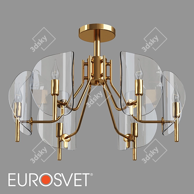 Eurosvet Rocco Ceiling Chandelier 6-Light 3D model image 1