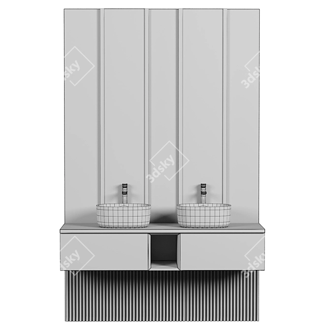 Modern Modular Bathroom Cabinet 3D model image 3