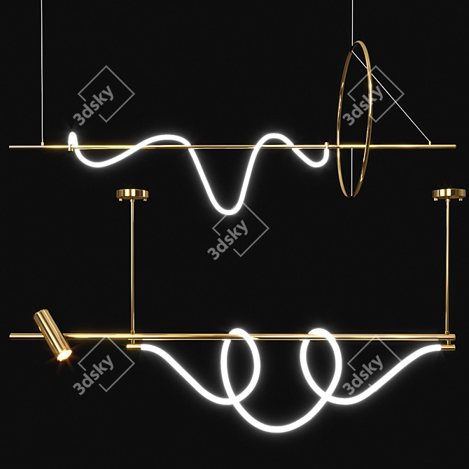 150cm Linear Spot LED Lights 3D model image 1