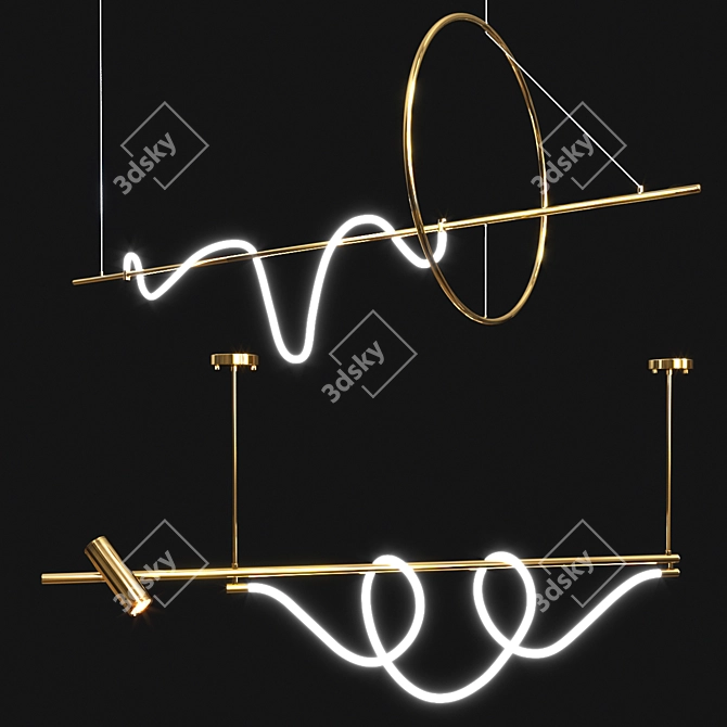 150cm Linear Spot LED Lights 3D model image 2