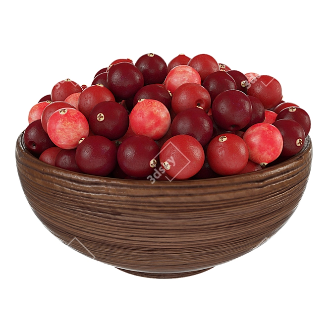 Wooden Bowl Berries Set (3 Bowls) 3D model image 2