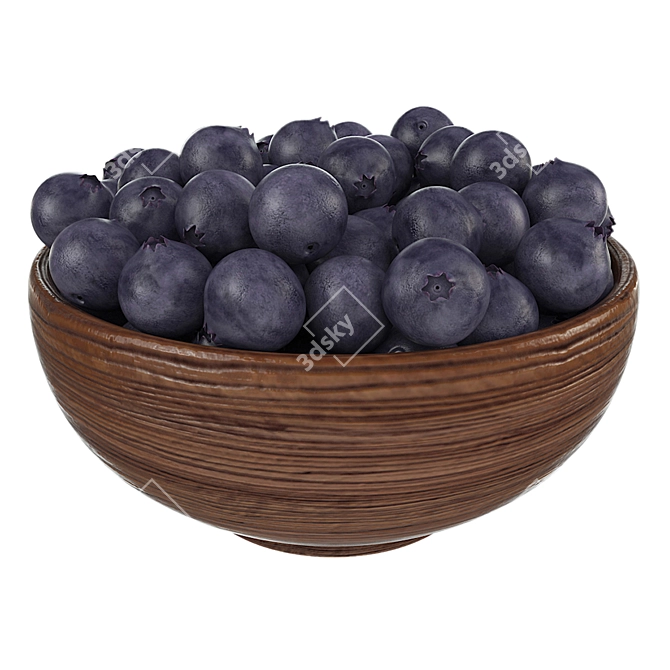 Wooden Bowl Berries Set (3 Bowls) 3D model image 3