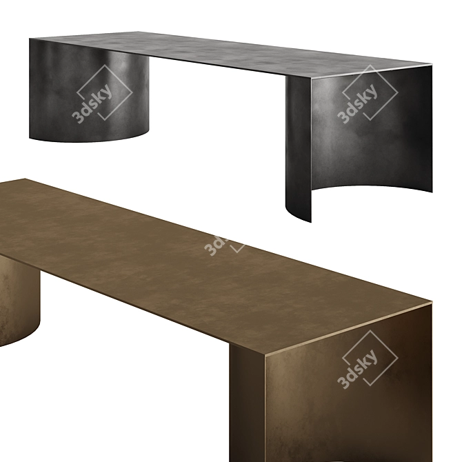 Reflective Metal Table Plateaux 3D model image 1