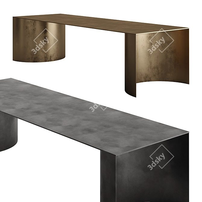 Reflective Metal Table Plateaux 3D model image 2