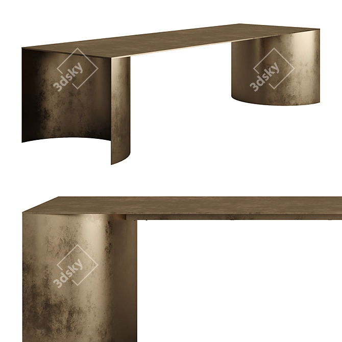 Reflective Metal Table Plateaux 3D model image 3