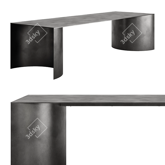 Reflective Metal Table Plateaux 3D model image 4