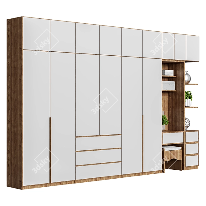 Custom Modern Wood Wardrobe, 2017 3D model image 2