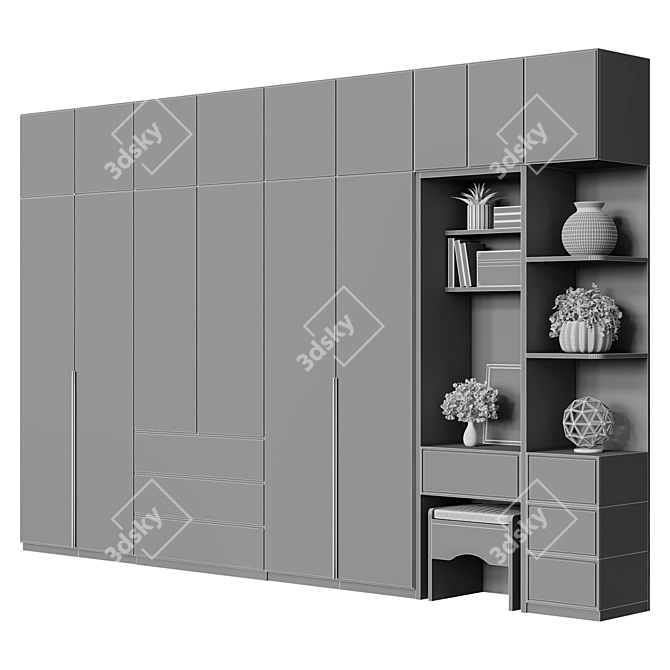 Custom Modern Wood Wardrobe, 2017 3D model image 4