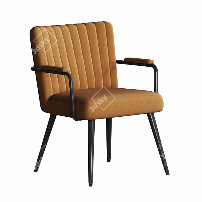 Elegant Rhonda Velvet Armchair, Vintage 3D model image 1
