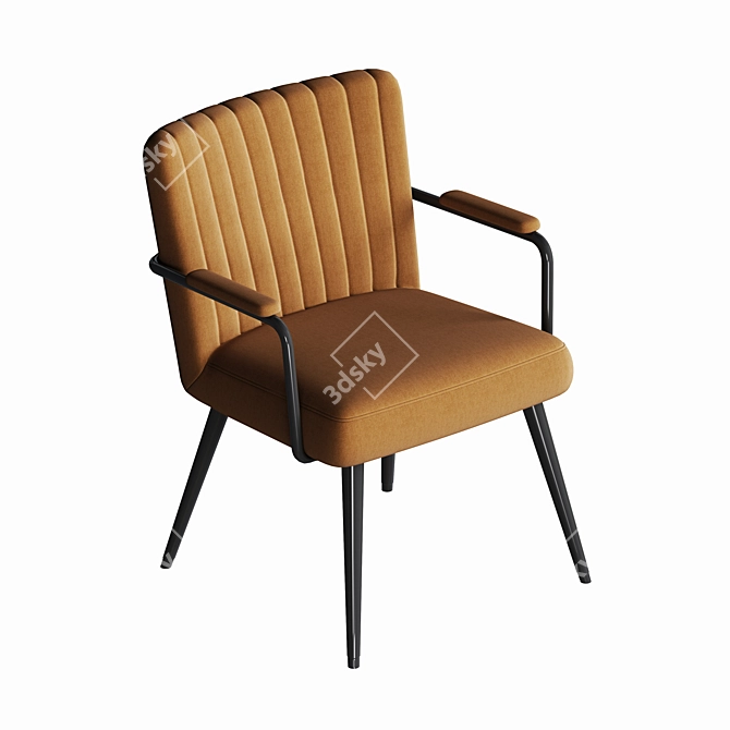 Elegant Rhonda Velvet Armchair, Vintage 3D model image 3