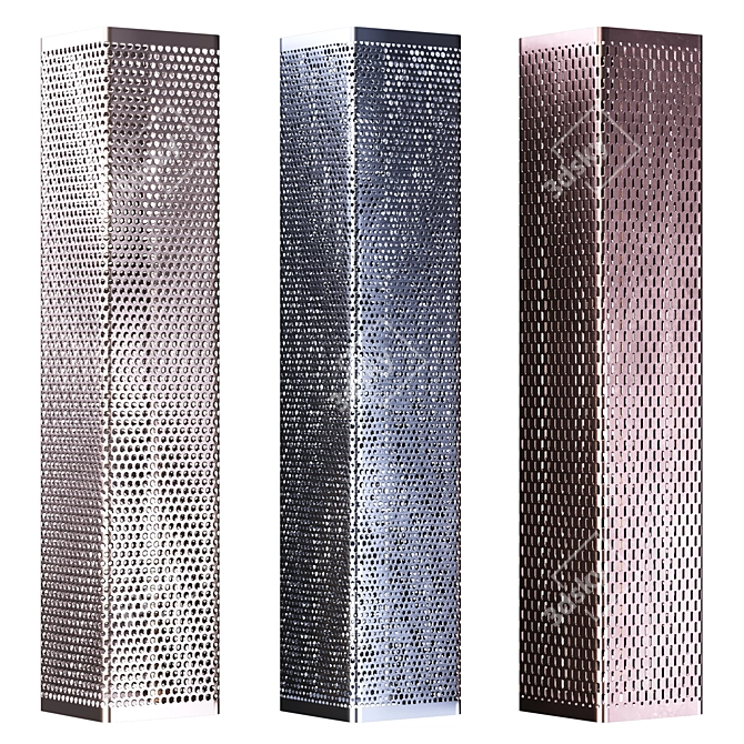 Metal Perforated Columns 500x500x2500mm 3D model image 1