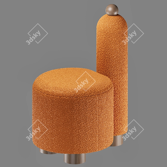 Chic Designer Pouf in Various Colors 3D model image 3