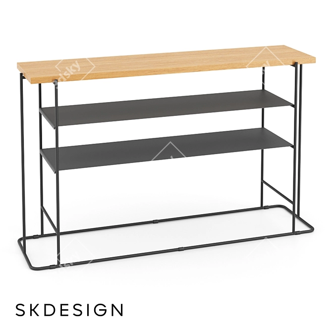 Eden Console Table in Oak 3D model image 1