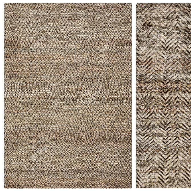 Jute Braided Carpet Set - 4K 3D model image 2