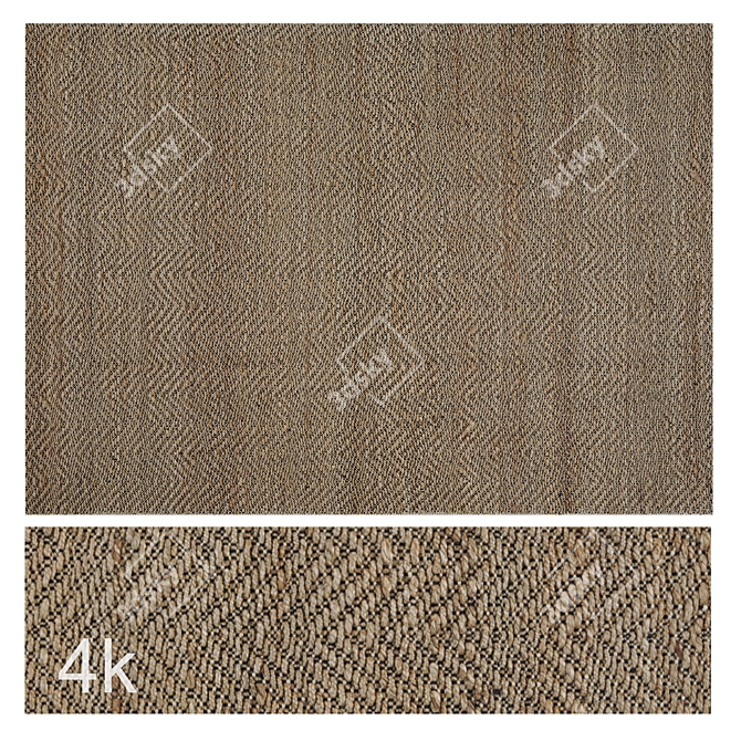 Jute Braided Carpet Set - 4K 3D model image 3