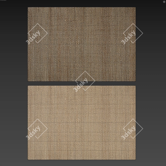 Jute Braided Carpet Set - 4K 3D model image 5