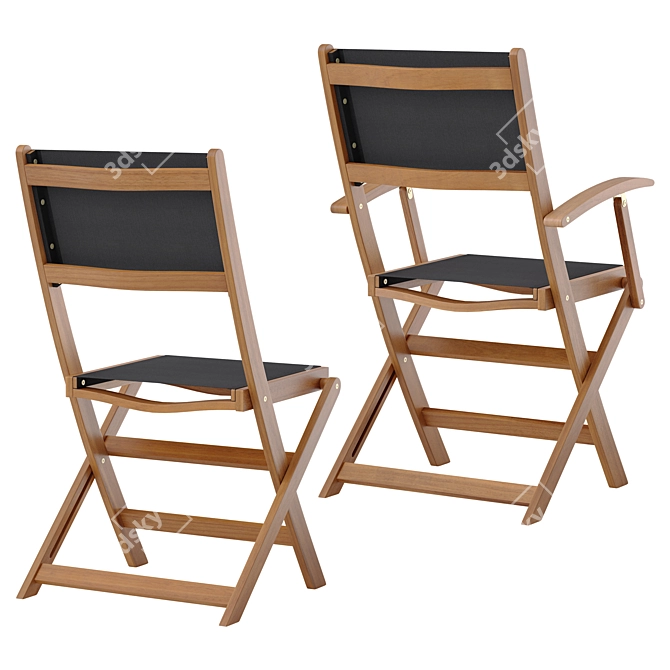 Foldable Outdoor Camping Chairs 3D model image 2