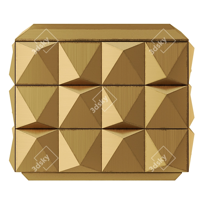 Modern Geometric Baker Chest 3D model image 2