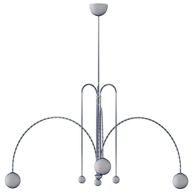 Deco Spider Chandelier - Mintbliss 3D model image 4
