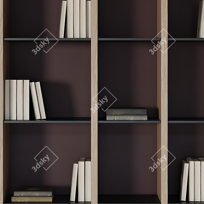  Book and Decor Built-in Cabinet 3D model image 5