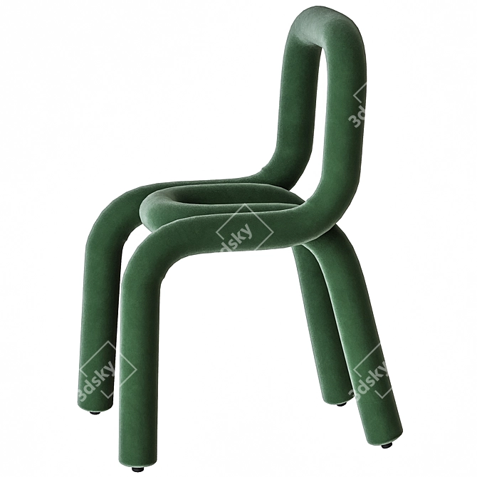 Modern Bold Moustache Accent Chair 3D model image 2