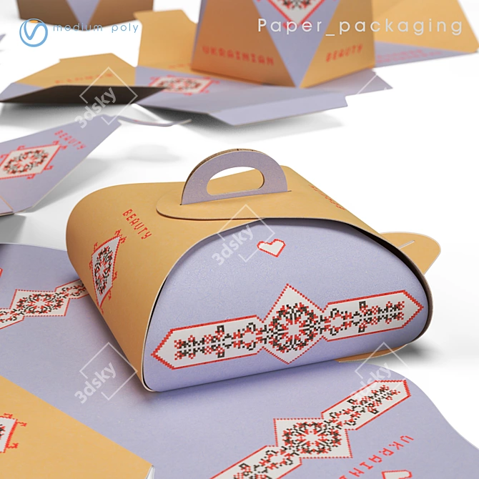 Paper Packaging Kit - Template Designs 3D model image 3