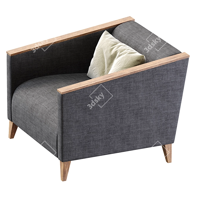 Stylish RONDO Armchair in 2 Colors 3D model image 2