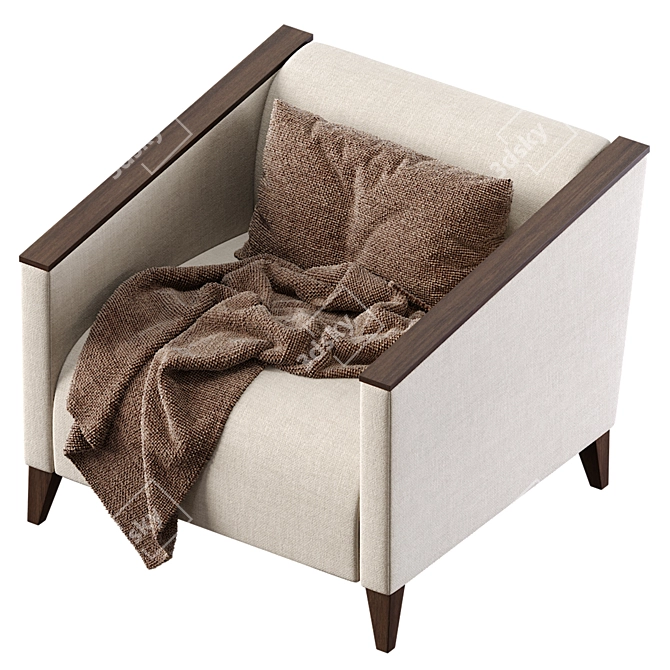 Stylish RONDO Armchair in 2 Colors 3D model image 6