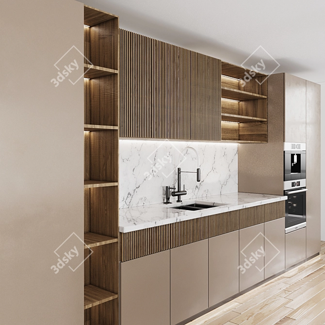 Modular Kitchen Design Set 3D model image 3