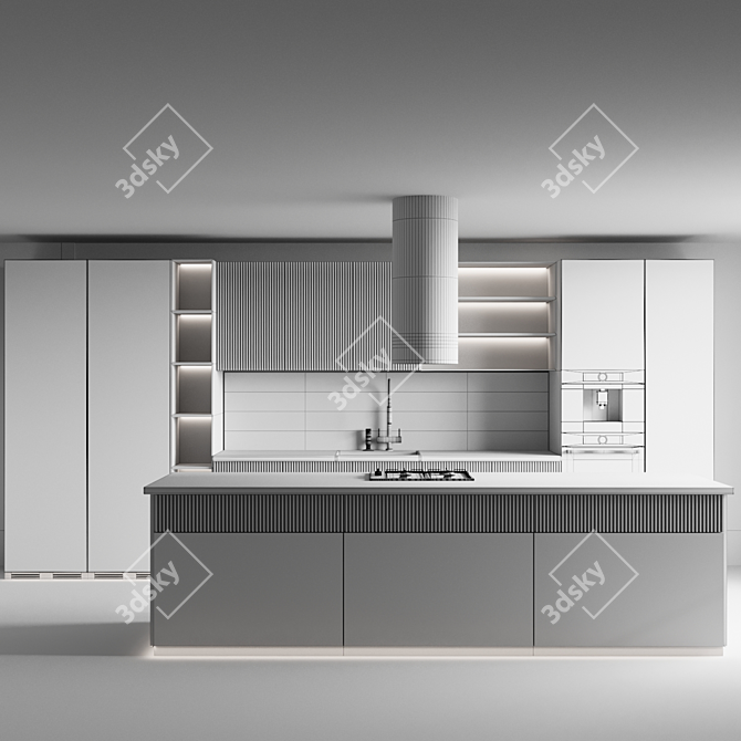 Modular Kitchen Design Set 3D model image 7
