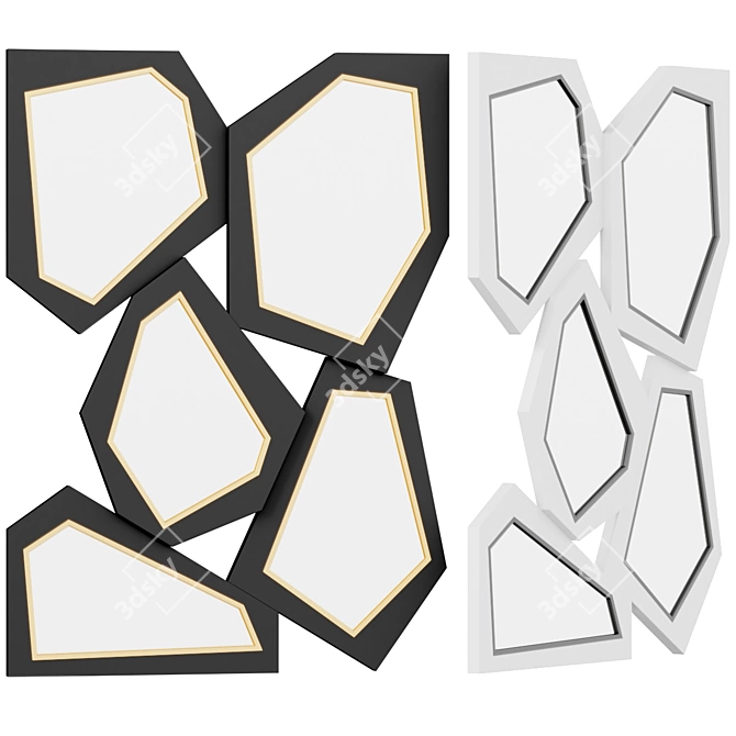Modern Geometric Accent Mirror 3D model image 1