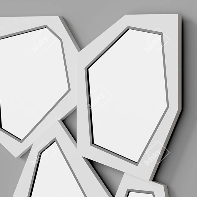 Modern Geometric Accent Mirror 3D model image 3
