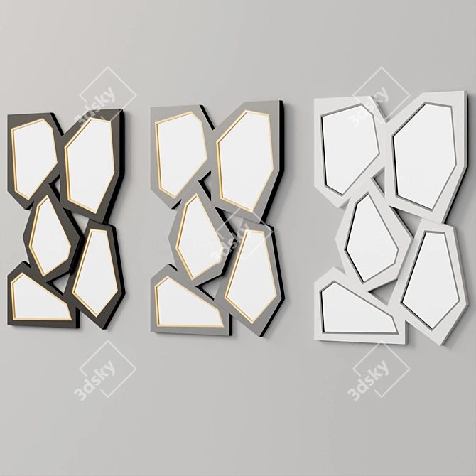 Modern Geometric Accent Mirror 3D model image 4