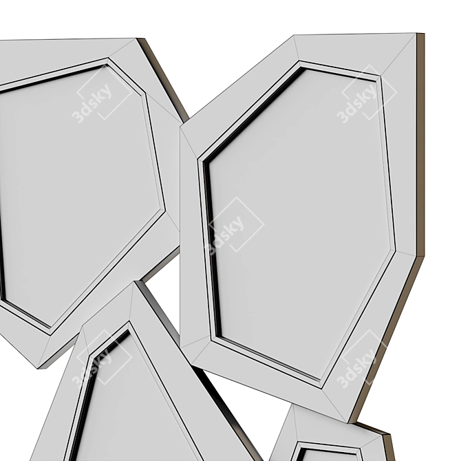 Modern Geometric Accent Mirror 3D model image 5