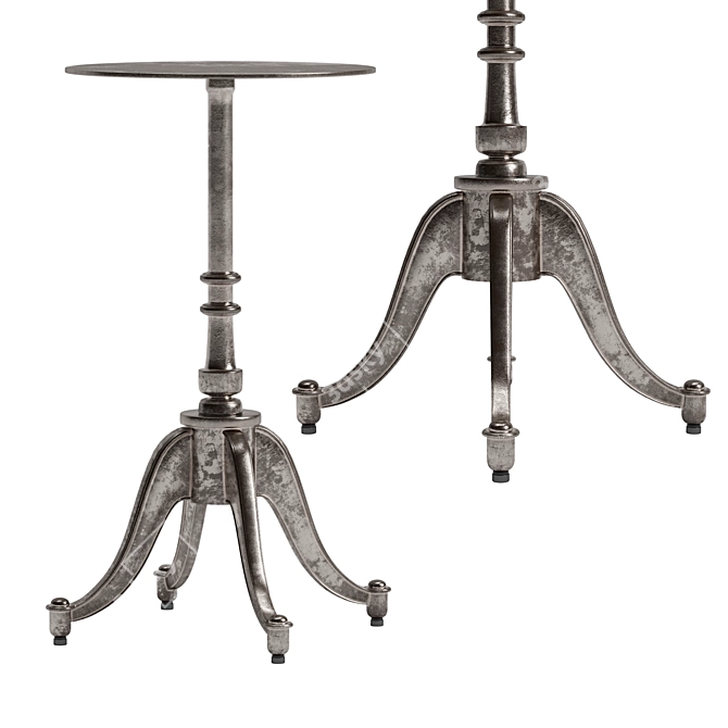 French Dining Base with 4 Legs 3D model image 1
