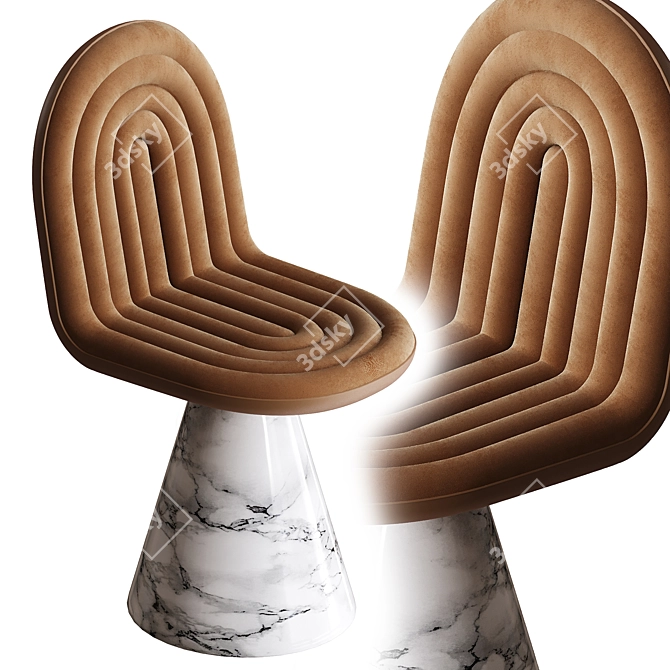 Modern Curves Chair Design 3D model image 2