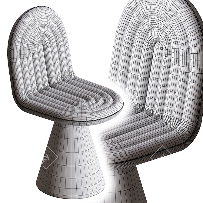 Modern Curves Chair Design 3D model image 3