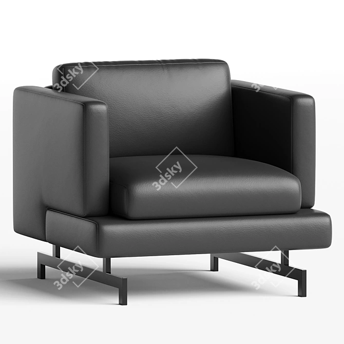 Natuzzi JEREMY Armchair: Elegant Comfort 3D model image 1