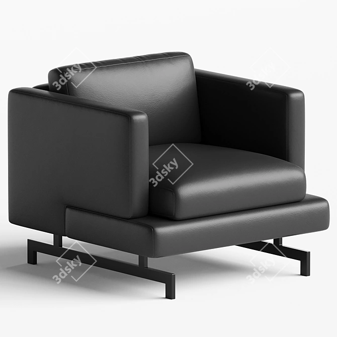 Natuzzi JEREMY Armchair: Elegant Comfort 3D model image 2