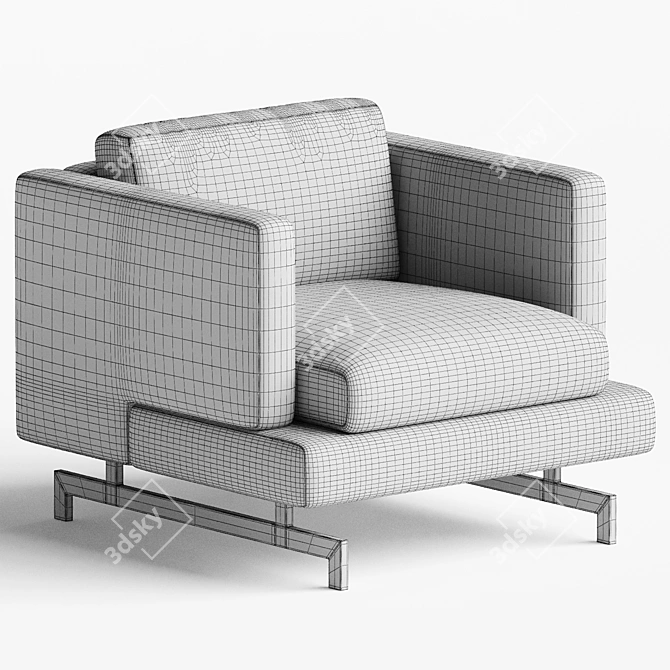 Natuzzi JEREMY Armchair: Elegant Comfort 3D model image 3
