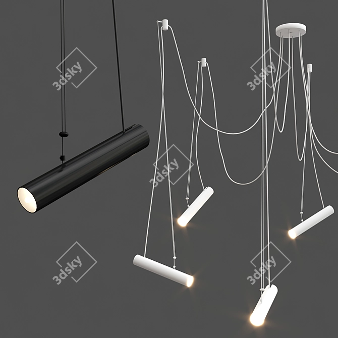 Modern Canopy Spotlight System 3D model image 4