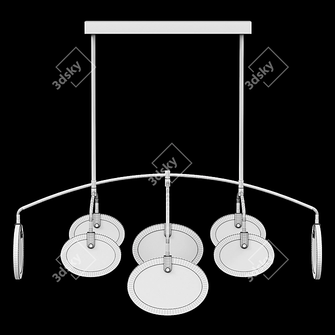 Alabaster Brass Chandelier: Elegantly Antique 3D model image 3