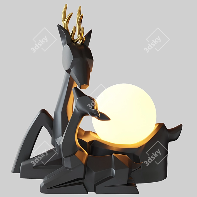 Deer-shaped Table Lamp Unique Design 3D model image 3