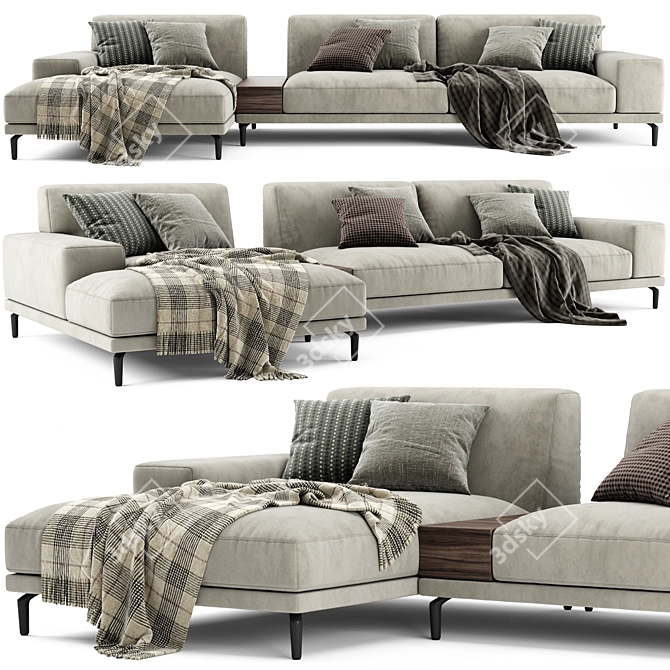 Modern Chaise Longue Sofa Vray 3D model image 1