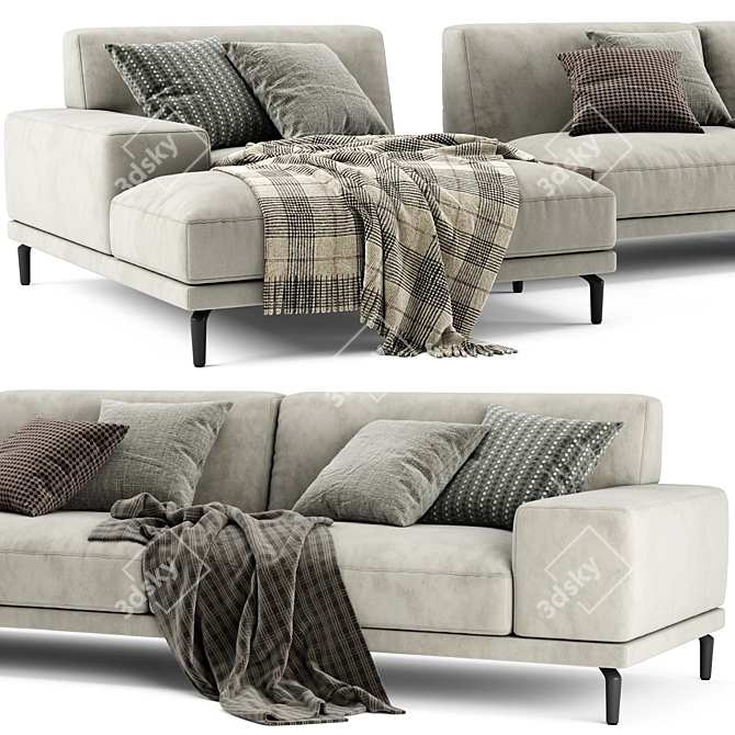 Modern Chaise Longue Sofa Vray 3D model image 3