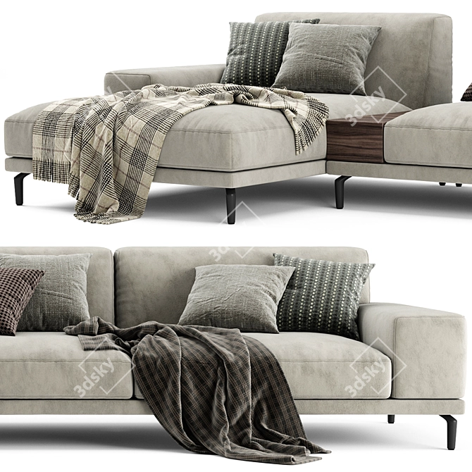 Modern Chaise Longue Sofa Vray 3D model image 4