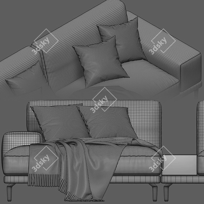 Modern Chaise Longue Sofa Vray 3D model image 5