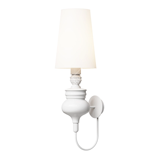 Modern White Steel Wall Sconce 3D model image 1