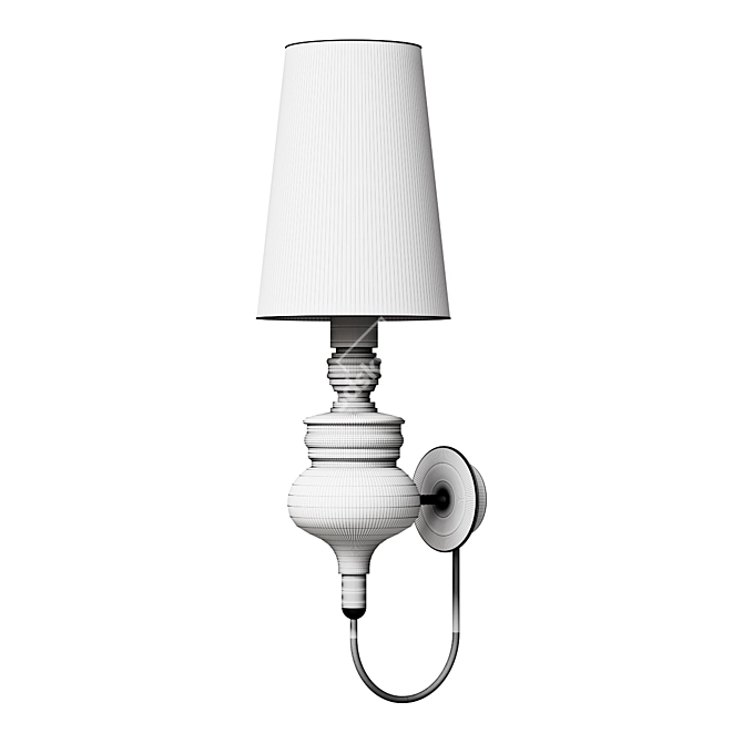 Modern White Steel Wall Sconce 3D model image 2